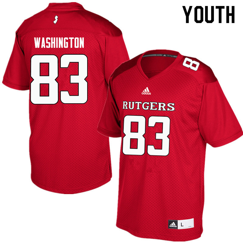 Youth #83 Isaiah Washington Rutgers Scarlet Knights College Football Jerseys Sale-Red